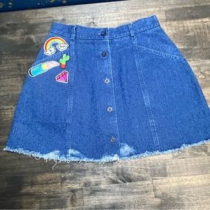 Pendleton Jean Skirt With Patchwork  Size 6
